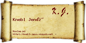 Knebl Jenő névjegykártya